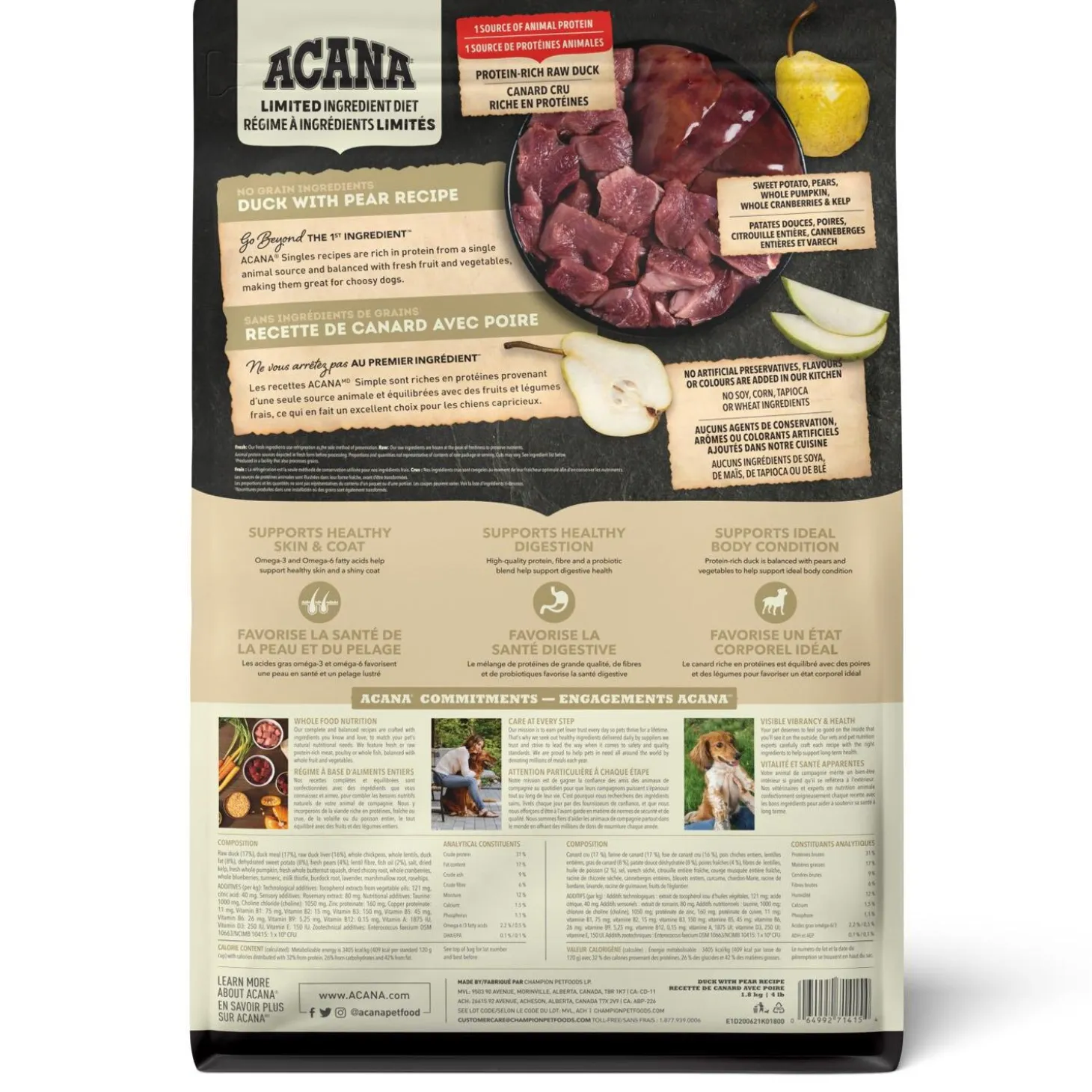 Singles Duck & Pear Recipe Dog Food