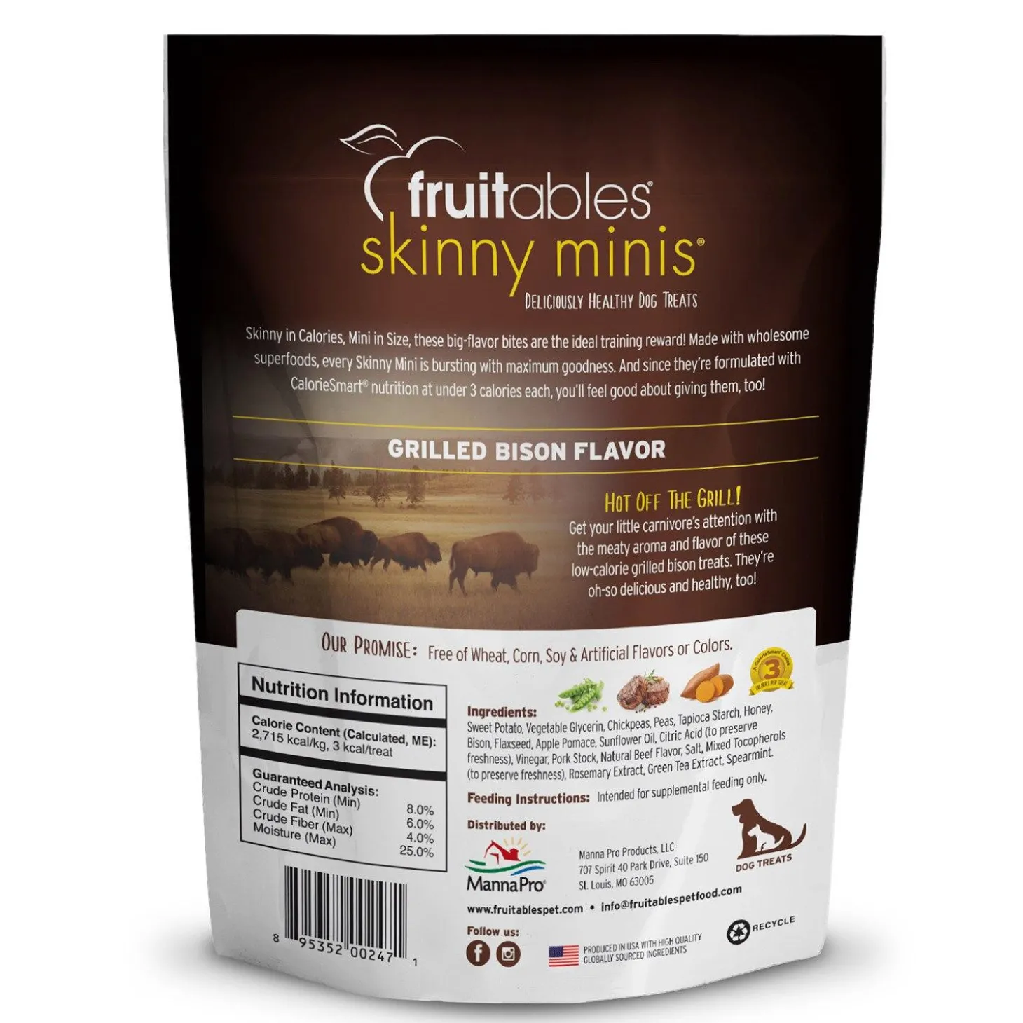 Skinny Minis Soft Grilled Bison Flavour Dog Treats