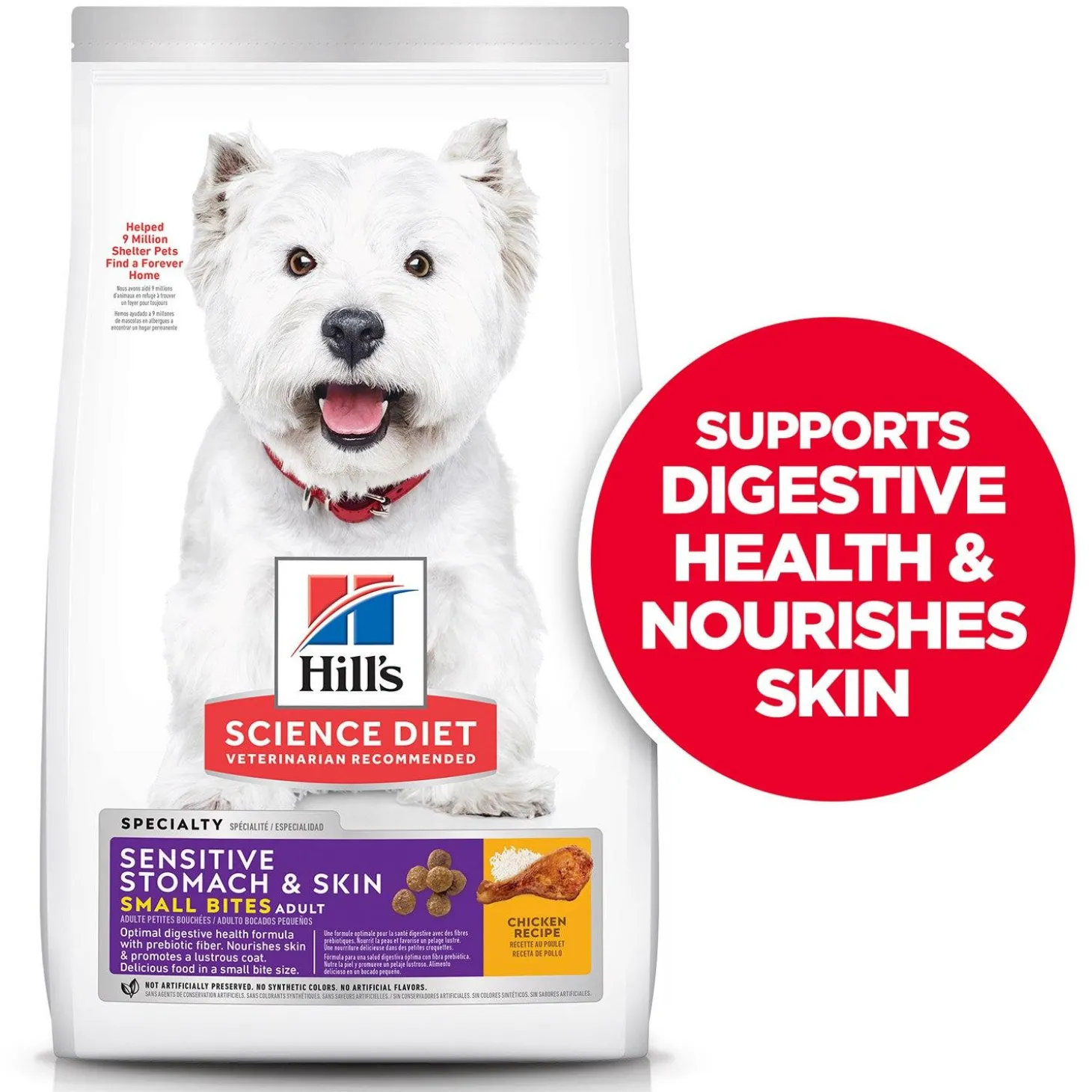 Small Bites Sensitive Stomach & Skin Chicken Recipe Adult Dog Food