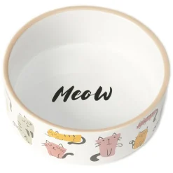 Snobby Cats Stoneware Round Cat Bowl