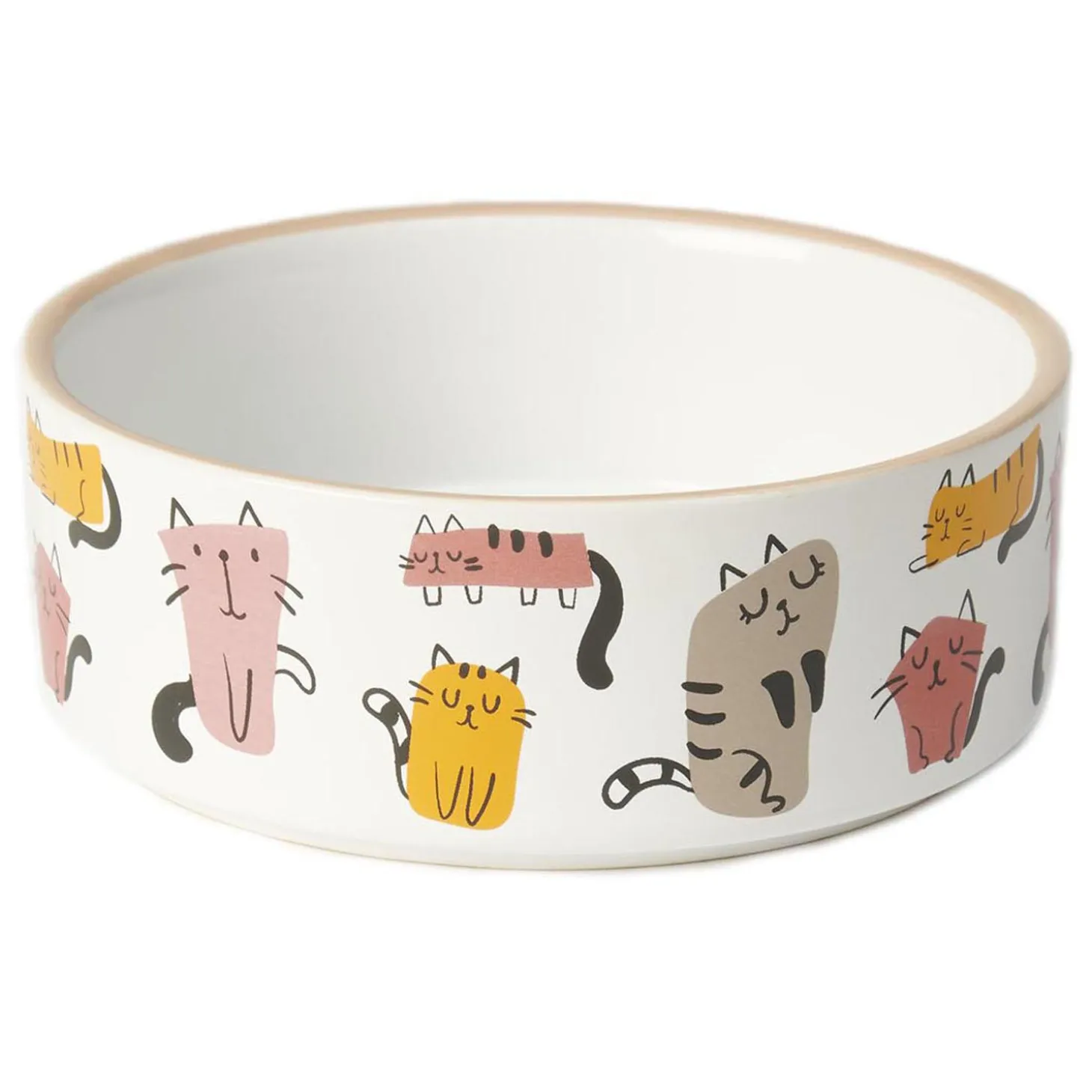 Snobby Cats Stoneware Round Cat Bowl