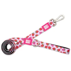 Soft Padded Neoprene 3/5in Strawberry Dog Leash