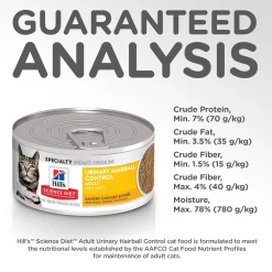 Specialty Urinary Hairball Control Savoury Chicken Entree Adult Cat Food