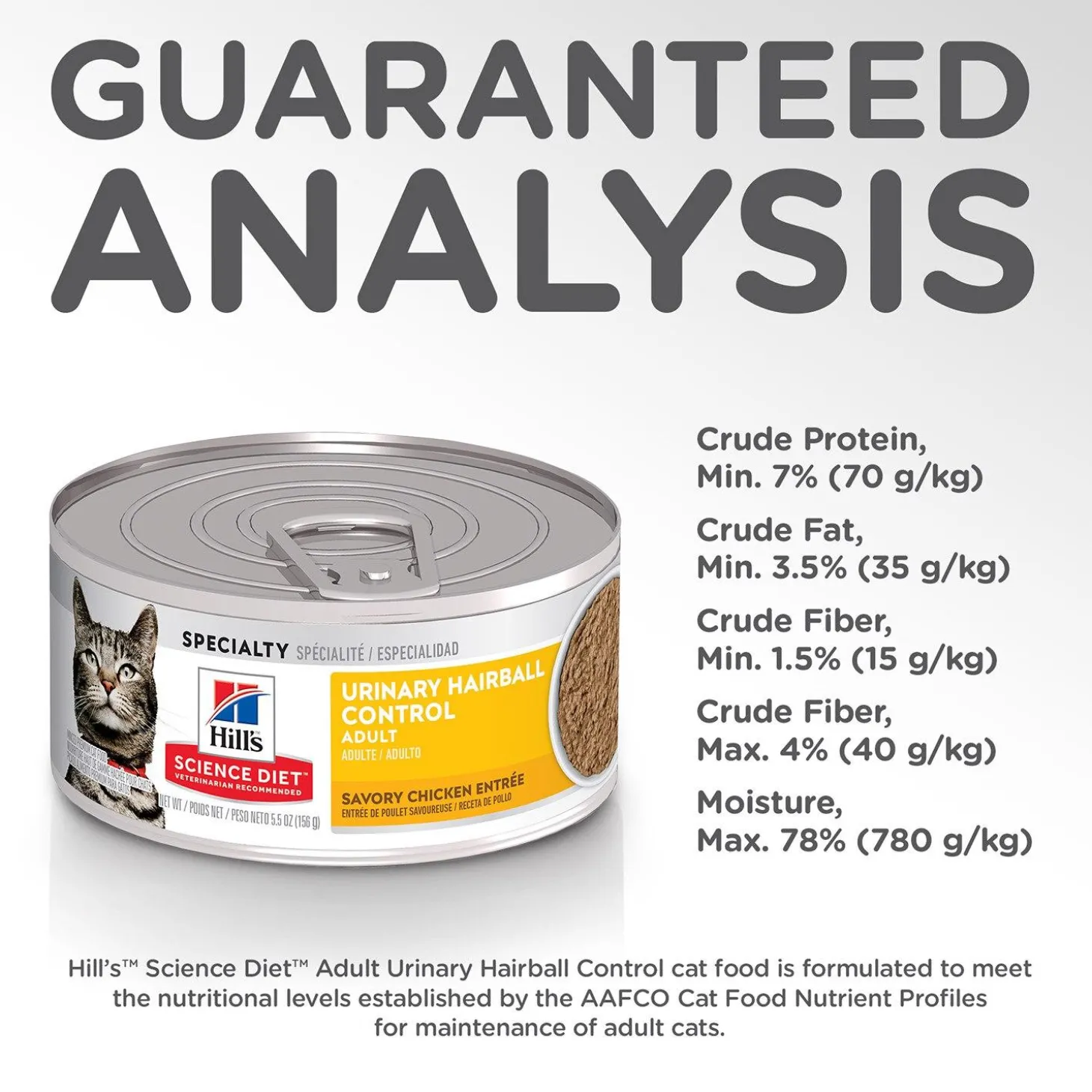 Specialty Urinary Hairball Control Savoury Chicken Entree Adult Cat Food