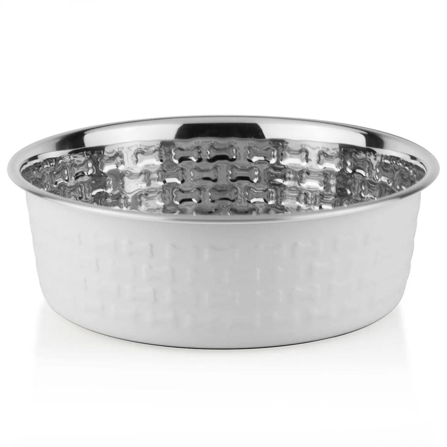 Stainless Steel White Dog Bowl