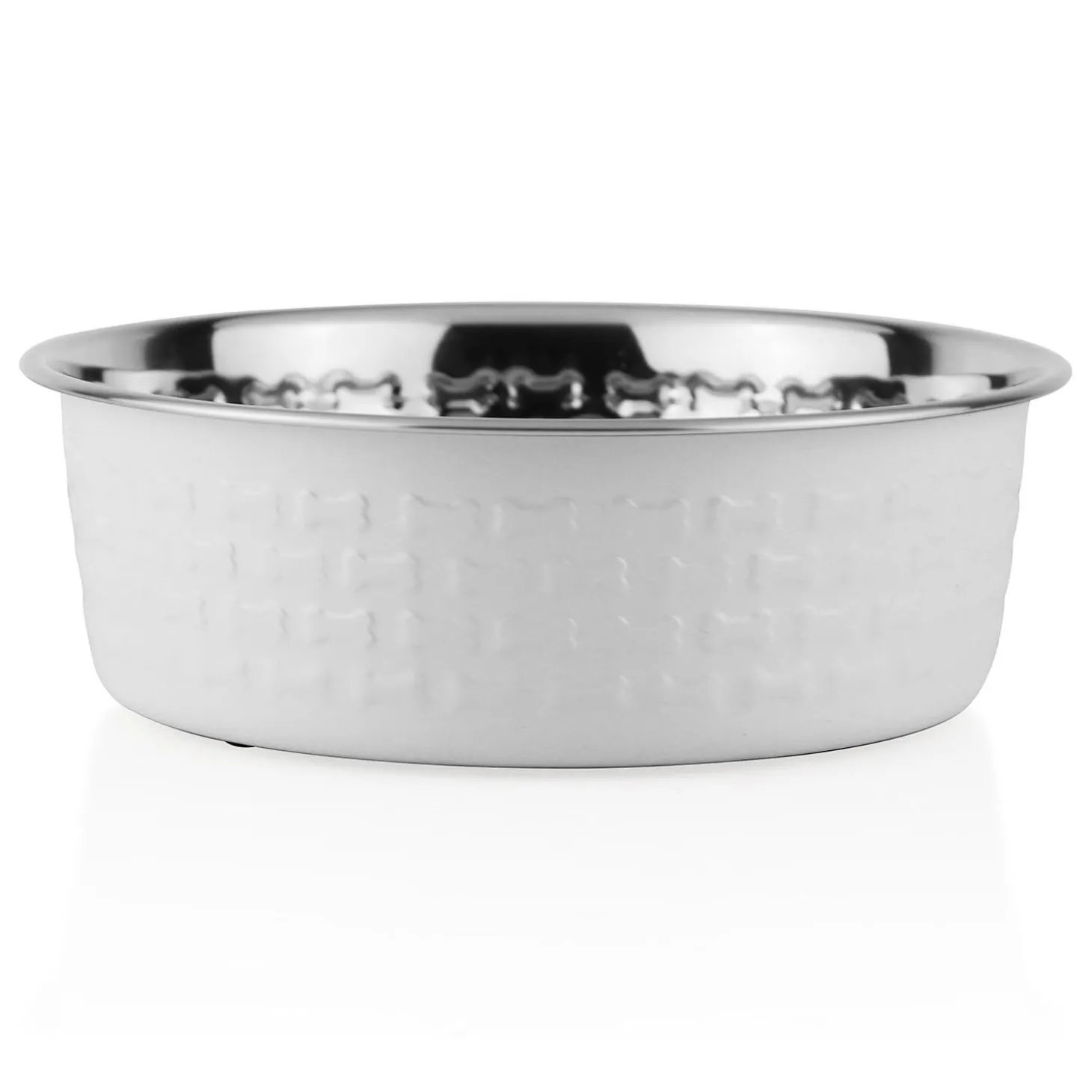 Stainless Steel White Dog Bowl