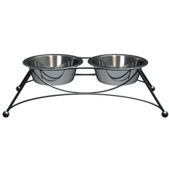 Stainless Steel Wrought Iron Double Diner Bowls