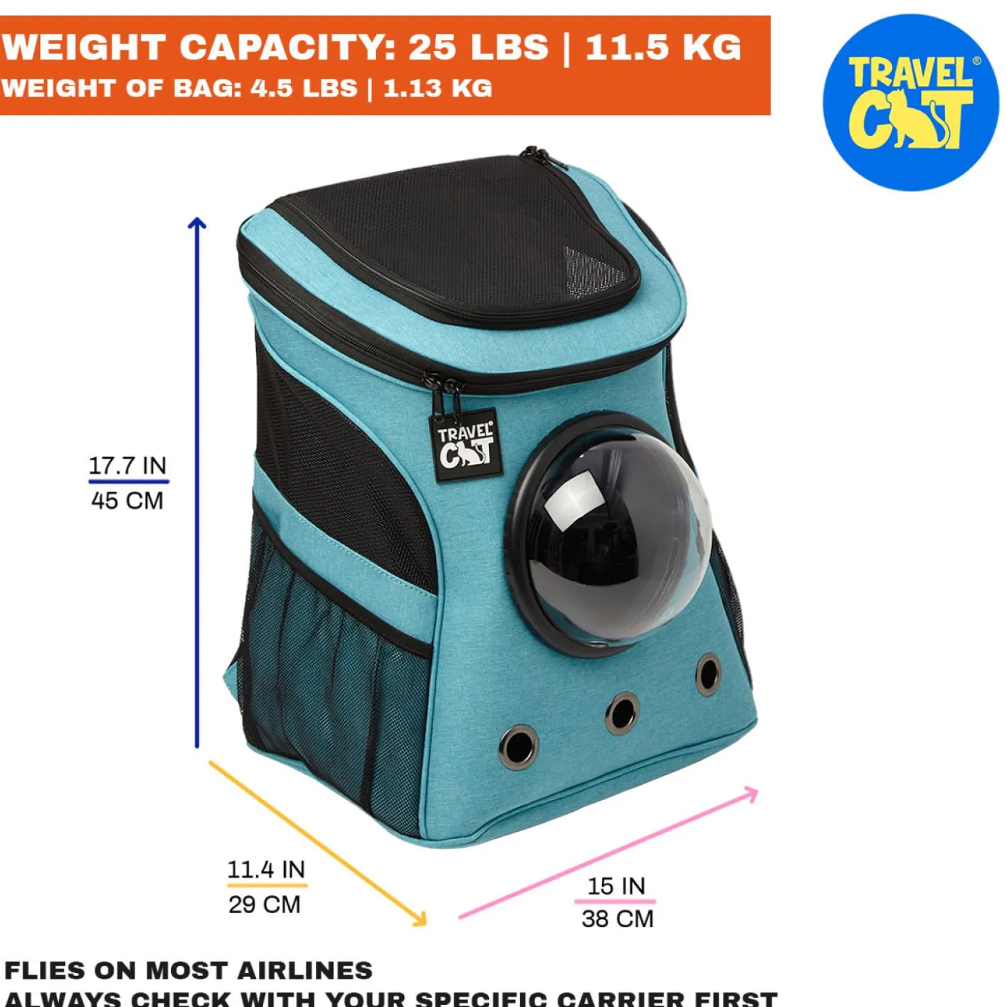 The Fat Cat Blue Backpack