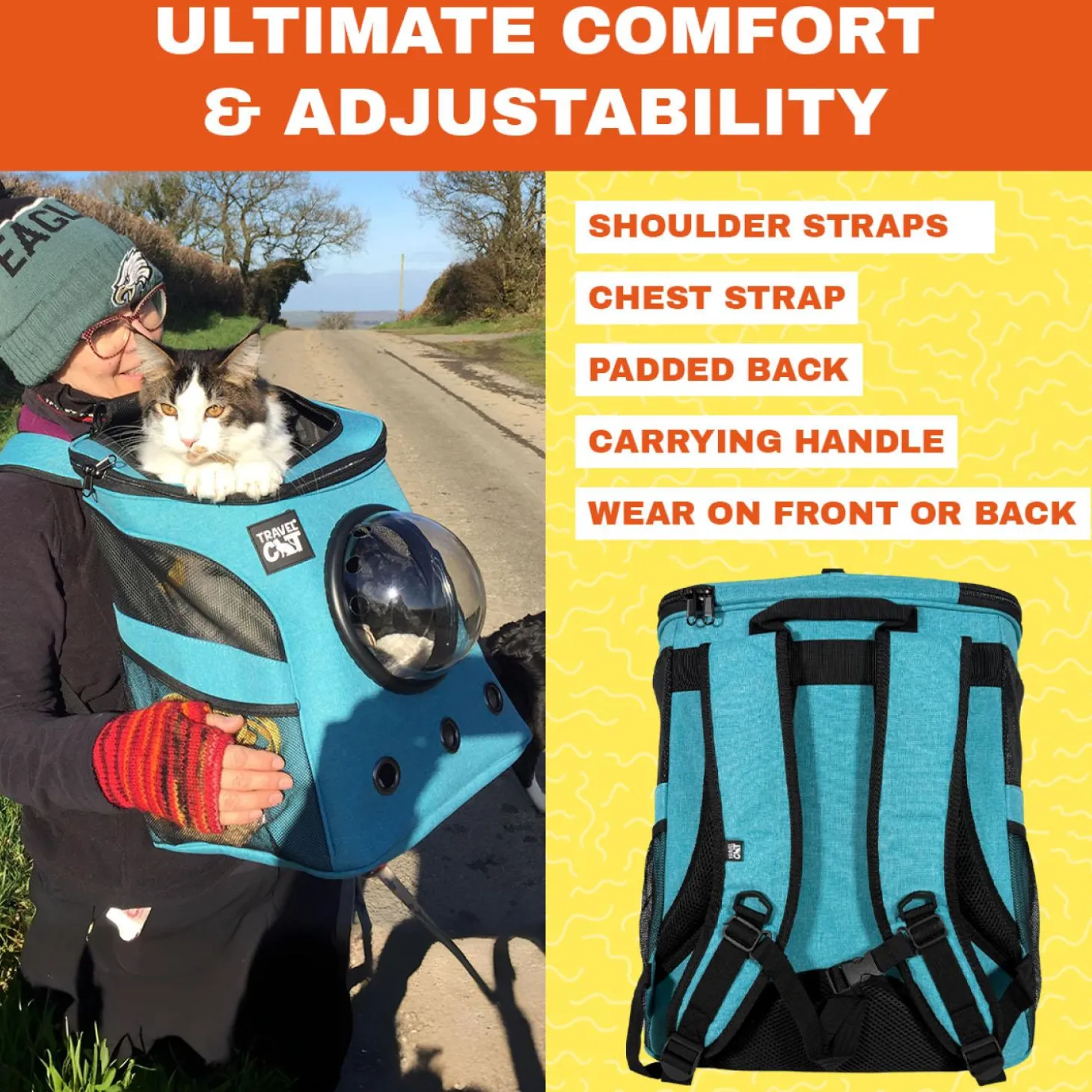 The Fat Cat Blue Backpack