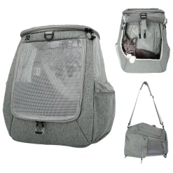 The Navigator Convertible Grey Cat Backpack