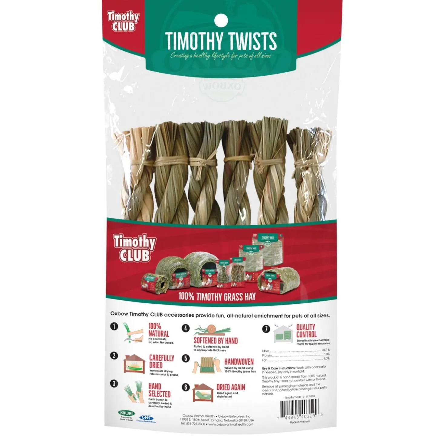 Timothy CLUB Small Animal Hay Twists