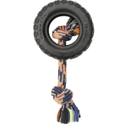 Tirebiter II with Rope Dog Toy Assorted Colours