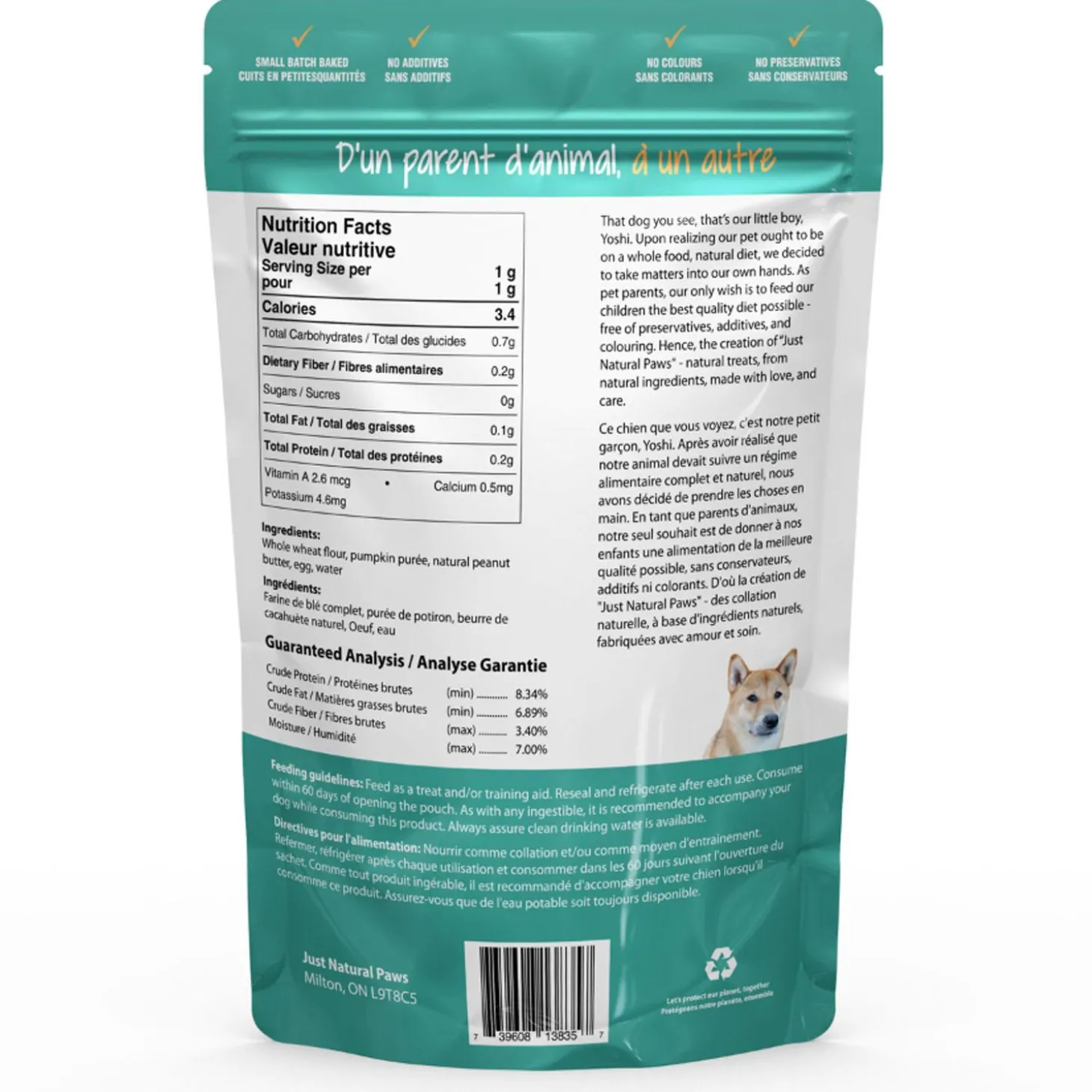 Trainers Peanut Butter & Pumpkin Dog Treats