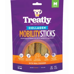 Treatly Collagen Mobility Sticks with Real Chicken Medium Dog Treats