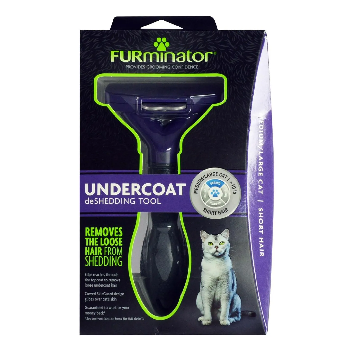 Undercoat Deshedding Tool for Short-haired Medium/Large Cats