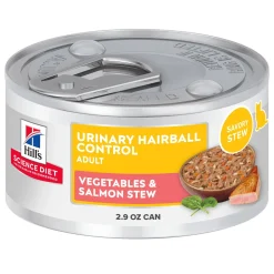 Urinary Hairball Control Vegetable & Salmon Stew Adult Cat Food