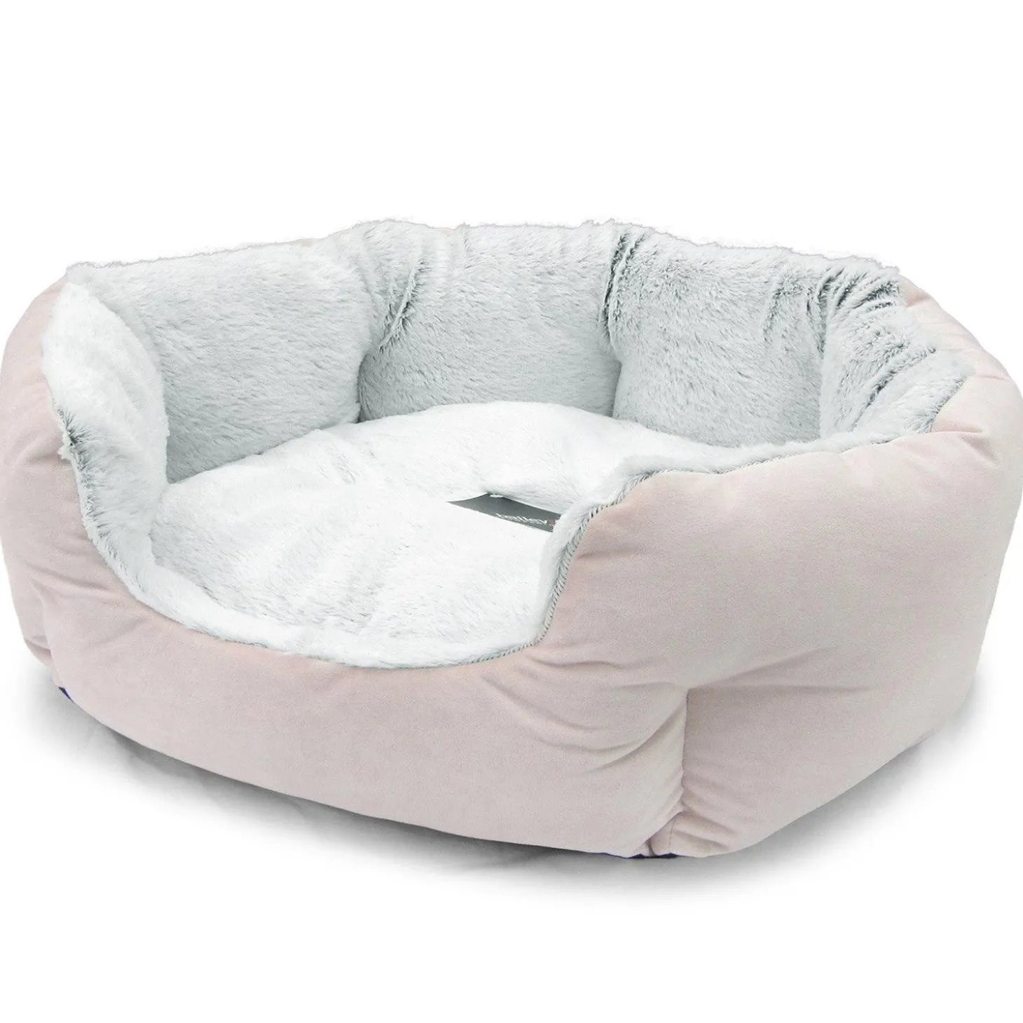 Velvet Bolster Bed Pink