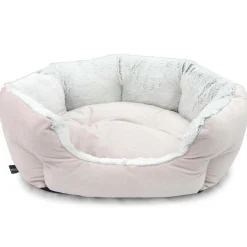 Velvet Bolster Bed Pink