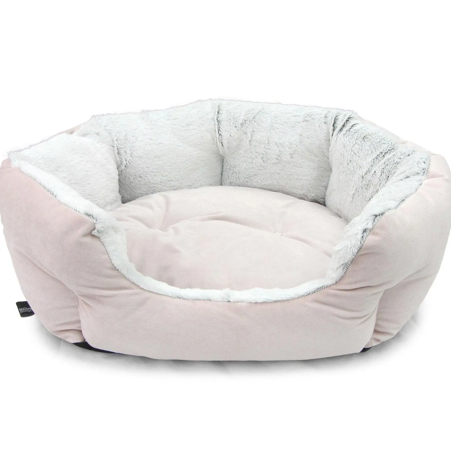 Velvet Bolster Bed Pink