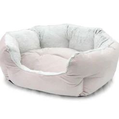 Velvet Bolster Bed Pink