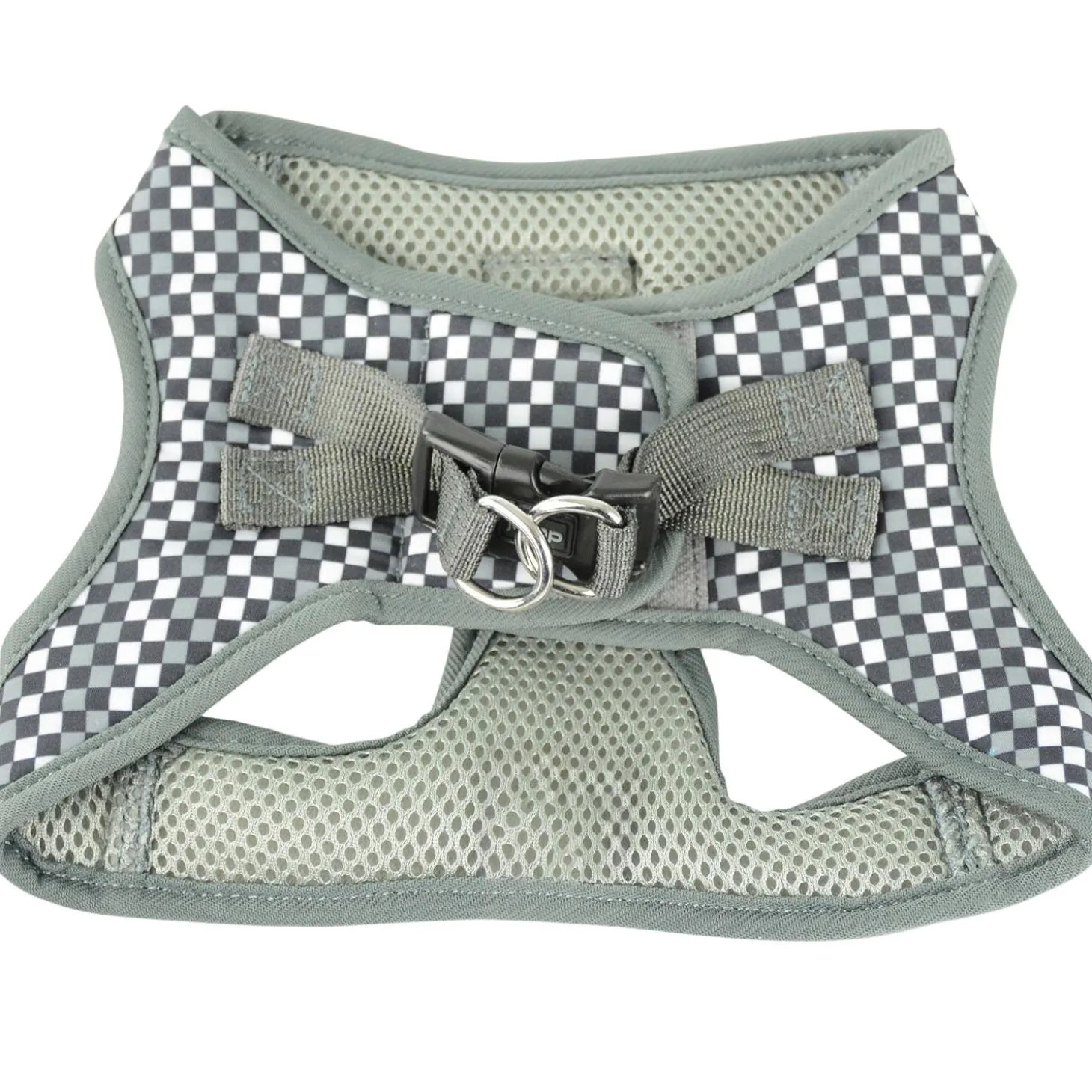 Vest Grey Gingham Dog Harness