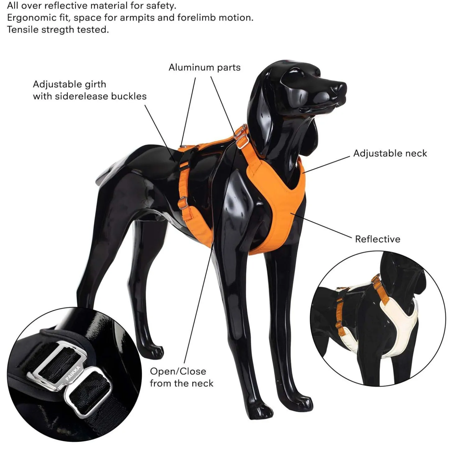 Visibility Orange Dog Harness