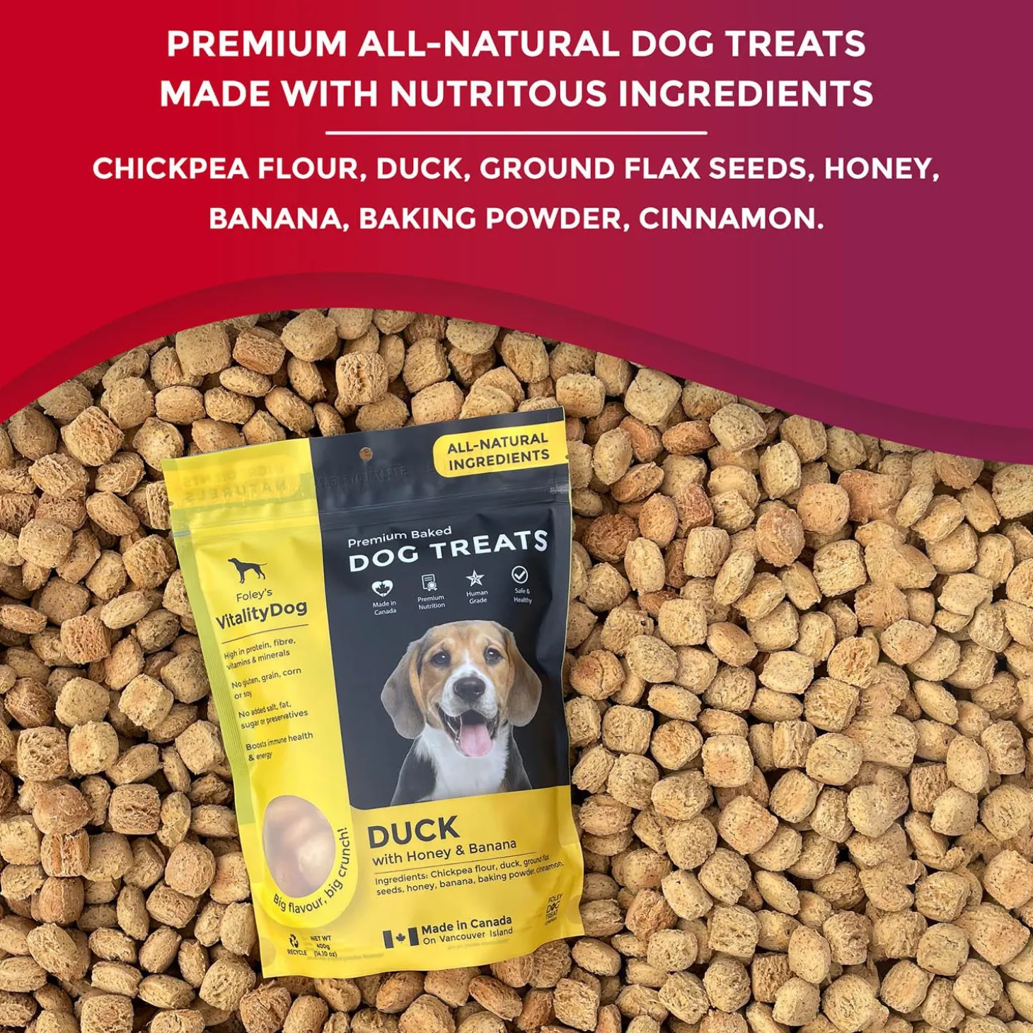 VitalityDog Duck with Honey & Banana Dog Treats