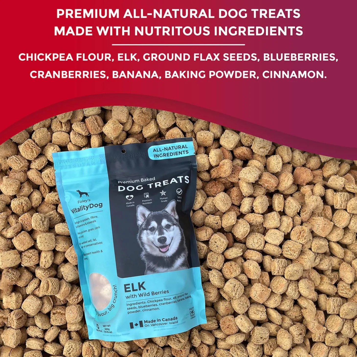 VitalityDog Elk with Wild Berries Dog Treats