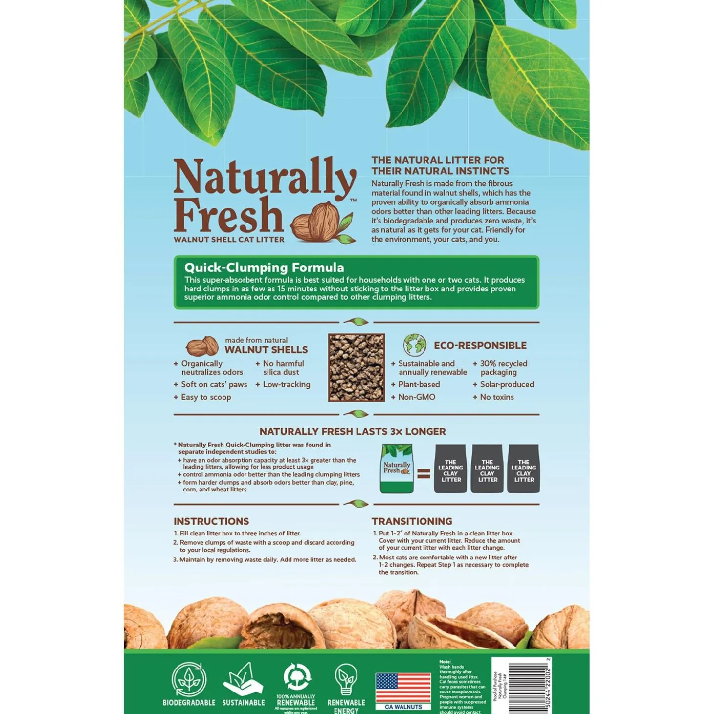 Walnut Shell Quick-Clumping Cat Litter