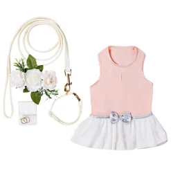 Wedding Ivory Dog Collar & Leash Set