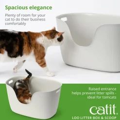 White Loo Litter Box & Scoop