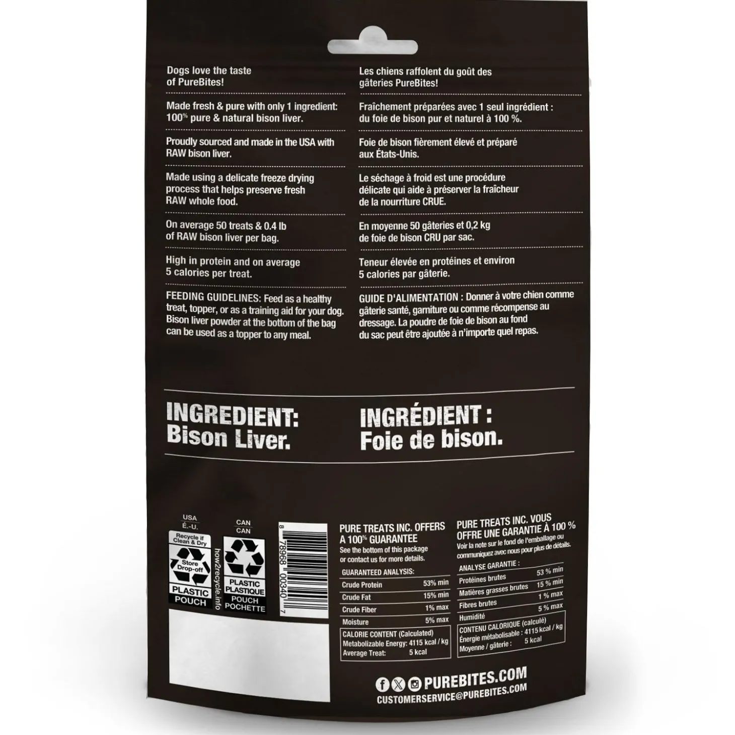 Wild Bison Liver Freeze Dried Dog Treats