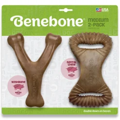 Wishbone & Dental Chew Bacon Flavour Medium Dog Toys