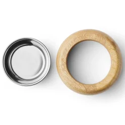 Wooden Holder with Stainless Steel Cat Bowl