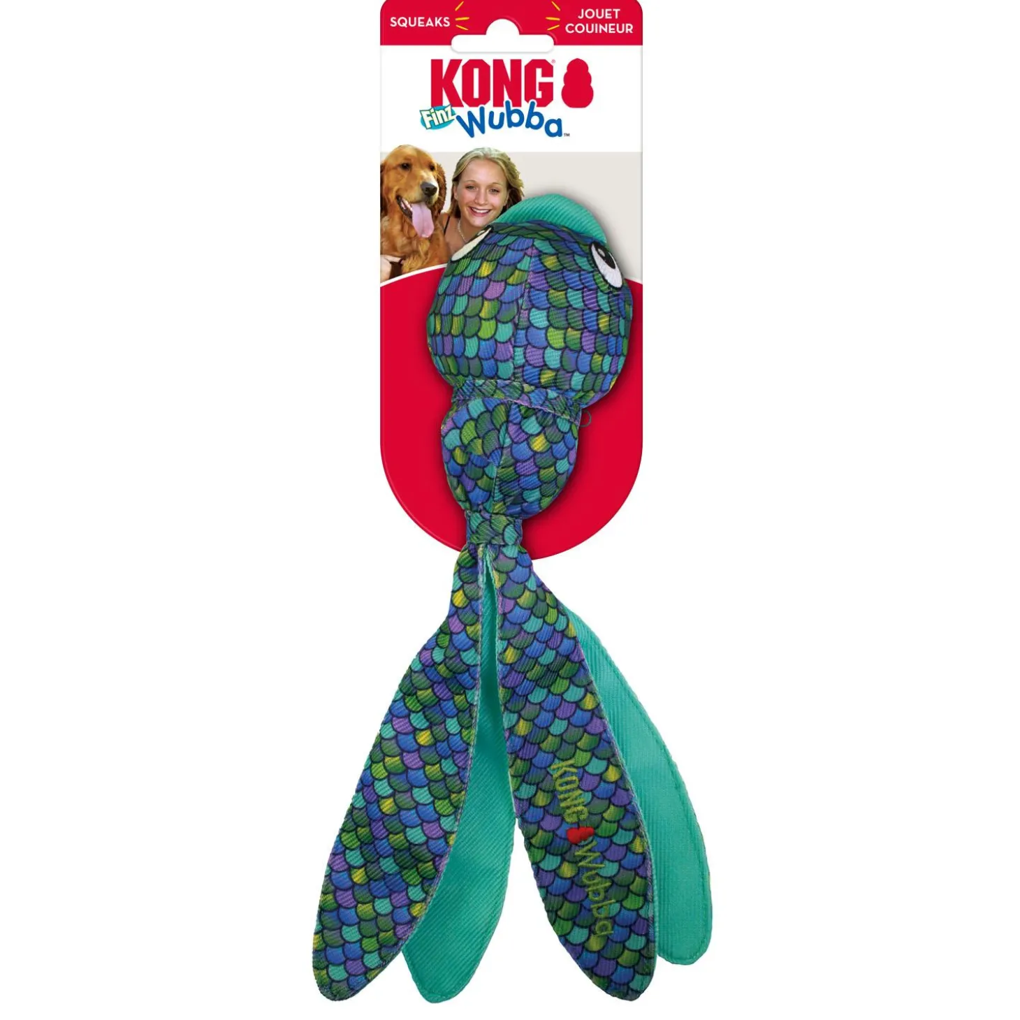 Wubba Finz Blue Dog Toy