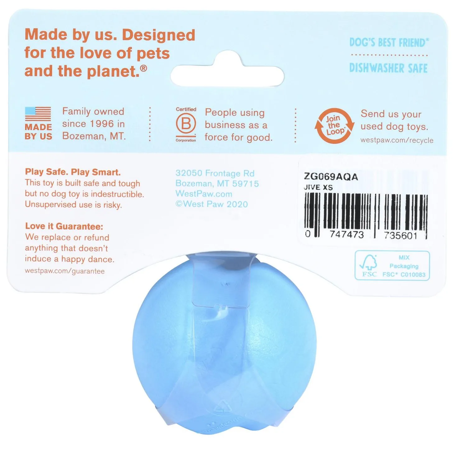 Zogoflex Jive Ball Assorted Colours Dog Toy